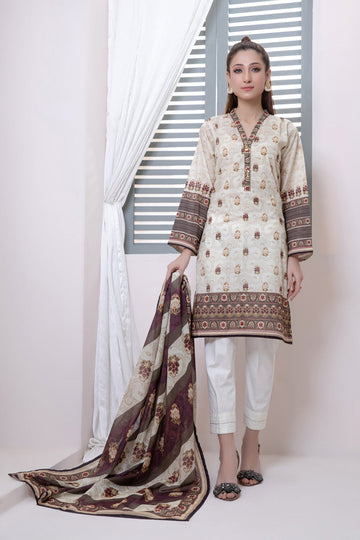 Bonanza Satrangi Cream Lawn Suit Ask222p05 Eid Pret 2022 Online Shopping
